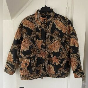 Vintage Anna & Frank 1990’s Silk Leopard Print Bomber Jacket